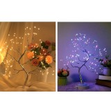 Pomisor Craciun 50cm cu 108 LED Alb Cald/Multicolor, USB/Baterii, Decoratiune Brad, Ornament Craciun