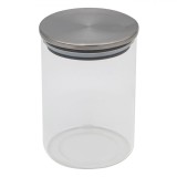 Borcan Depozitare Sticlă, Capacitate 500ml, Capac Metalic, Transparent, Oem