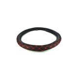 Husa volan imitatie piele marime M culoare negru+cusatura rosie Cod: C203 Automotive TrustedCars, Oem
