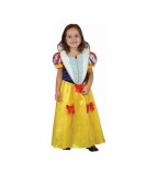 Costum carnaval Alba ca Zapada pentru copii cu bentite, marime 92/104 cm, (3-4 Ani)