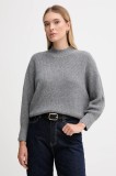 OUI pulover din amestec de l&acirc;nă culoarea gri, cu guler, 94268