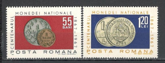 Romania.1967 100 ani moneda nationala XR.543