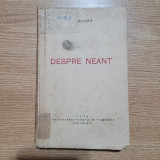Iosif Brucar - Despre neant (cu autograf, 1938)