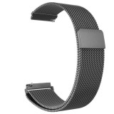 Curea tip Milanese Loop compatibila cu Huawei Watch Buds, Telescoape QR, 22mm, Space Gray