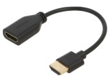 Cablu HDMI 2.0 Goobay 0,1m Negru cu Soclu și Mufă PVC