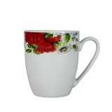 Cana cu motive florale roșii de la Cesiro de portelan (1 buc)