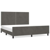 Cumpara ieftin Cadru de pat cu tablie, gri inchis, 180x200 cm, catifea