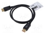 Cablu DisplayPort Goobay 1m negru, mufă la ambele capete, compatibil 4K HDR 8K UHD