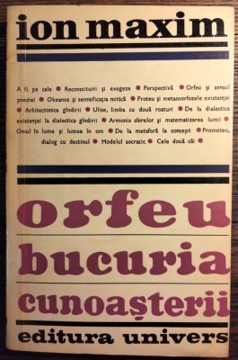 Ion Maxim - Orfeu, bucuria cunoasterii foto