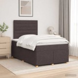 Cumpara ieftin Pat boxspring cu saltea Maro inchis 120 x 190 cm Tesatura