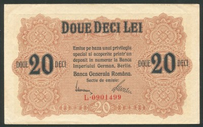 q223 BGR 20 LEI 1917 aUNC APROAPE NECIRCULATA foto