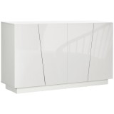 Dulap multifunctional HOMCOM cu 5 niveluri din PA alb cu polita reglabila pe 3 niveluri si baza inaltata, 150x40x88 cm