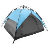Cort camping 3 persoane, automat cu sistem pop-up, 2 intrari, 2000 mm, 210x180x140 cm, albastru Household NewTrend