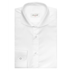Camasa barbati slim alba cu fir dublu rasucit C004SL