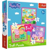 PUZZLE TREFL 3IN1 PEPPA PIG SI PRIETENII SuperHeroes ToysZone