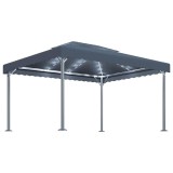 Cumpara ieftin Pavilion cu perdele&amp; lumini LED,antracit,400x300cm aluminiu