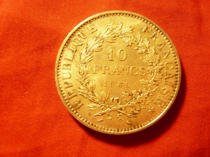 Moneda 10 franci Franta 1965 , argint , cal FB -apr.NC