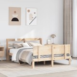 Cumpara ieftin Cadru de pat cu tăblie, 140x200 cm, lemn masiv de pin