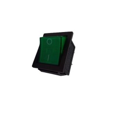 Intrerupator Rocker dreptunghiular SPDT ON-OFF Verde 250V 15A IP20 KCD2 2x2 pini