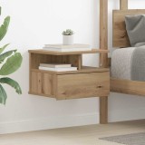 VidaXL Noptieră flotantă Stejar artizanal 40x31x27 cm Lemn prelucrat