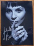 Autograf al actritei franceze Juliette Binoche pe fotografie mare