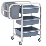 VidaXL Cărucior de bucătărie cu recipiente din plastic, 82x43,5x93 cm