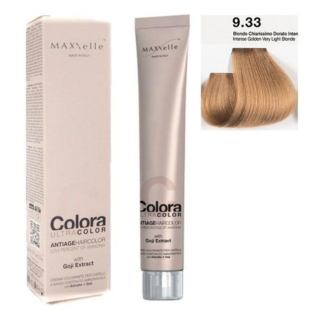Blond foarte deschis auriu Intens 9.33 Vopsea Colora MaXXelle cu extract de Goji 100 ml