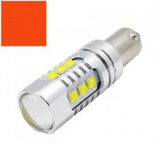 Led auto PORTOCALIU H21W / BAY9S Canbus 80W 12-24V Leduri CREE - BTLE1116C-BAY9S-AMBER foto