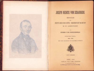 1096SPN Joseph Bedeus von Scharberg, Beitr&amp;auml;ge zur Zeitgeschichte Siebenb&amp;uuml;rgens im 19 Jahrhundert, 1848-1858, Zweiter Theil, 1885, Wien foto