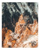Tablou Canvas, "St&acirc;nci de culoarea soarelui apus", Pietre, Straturi, Vegetație, Vale, Textură, 26 x 39 cm, CMCLASS