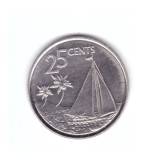 Moneda Bahamas 25 cents/centi 2015, stare buna, cu luciu