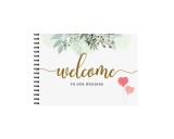 Set Album foto / GuestBook pentru nunta cu flori, A4 landscape, pix si dubluadeziv inclus, 3 piese, accesoriu nunta