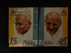 POLONIA- VIZITA PAPEI IOAN PAUL AL DOILEA-SERIE COMPLETA-STAMPILATE foto
