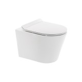 Toaleta Leziter Ride, Montata pe Perete, Fara Rama, Cu Capac Inchidere Silentioasa, Porcelan, Fixare Ascunsa, 480x370x370mm