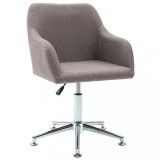 Scaun de sufragerie pivotant, gri taupe, material textil