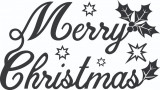 Cumpara ieftin Sticker decorativ, Merry Christmas , Negru, 85 cm, 4937ST, Oem