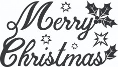 Sticker decorativ, Merry Christmas , Negru, 85 cm, 4937ST foto