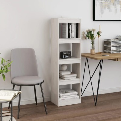Bibliotecă/Separator cameră, alb, 40x30x135,5 cm, lemn de pin foto