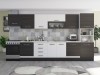 Bucatarie Laura 380, alb wenge, blat termic alb, corp hota, soldat