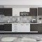 Bucatarie Laura 380, alb wenge, blat termic alb, corp hota, soldat