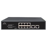 Switch 8 porturi PoE, 2 porturi uplink RJ45 - UNV NSW2010-10T-POE-IN, Uniview