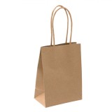 Pungă Cadou, Model Kraft, Culoare Maro, Dimensiuni 10.8x6.4x14.6 cm, Oem