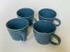 Patru cani mari din ceramica smaltuita de provenienta scandinava, culoare turcoaz, Decorative