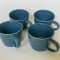 Patru cani mari din ceramica smaltuita de provenienta scandinava, culoare turcoaz