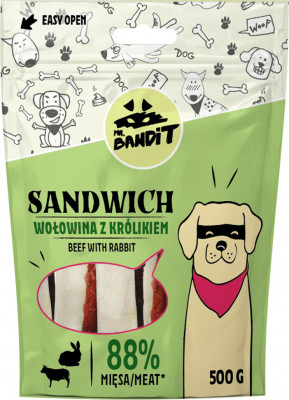 Recompense pentru caini Mr. Bandit SANDWICH with rabbit 500g AnimaPet MegaFood foto