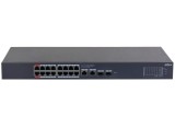 Switch Dahua CS4220-16GT-240, 20 porturi, 16x PoE Gb, 2x RJ45 Gb, 2x SFP Gb, 240 W, cu management SafetyGuard Surveillance