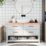 VidaXL Blat de baie, maro deschis, 140x50x(2-6) cm, lemn masiv tratat