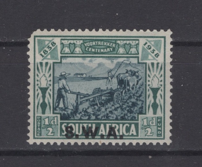 Africa de Sud-Vest - Pionierii 1938 supratipar, 1 1/2 d MNH