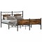 vidaXL Cadru pat fără saltea, stejar fumuriu 137x190 cm lemn prelucrat 4106925