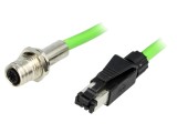 Adaptor M12 Soclu Mamă la RJ45 Mufă Ethernet IP67